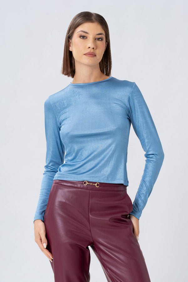 T-shirt aderente con scollo rotondo - T-SHIRT M/L WELLYX