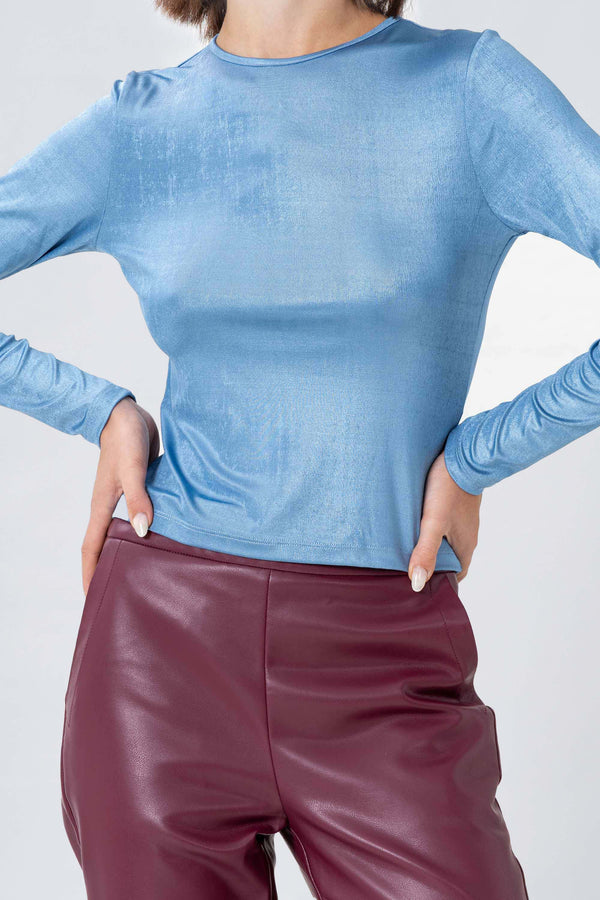 T-shirt aderente con scollo rotondo - T-SHIRT M/L WELLYX