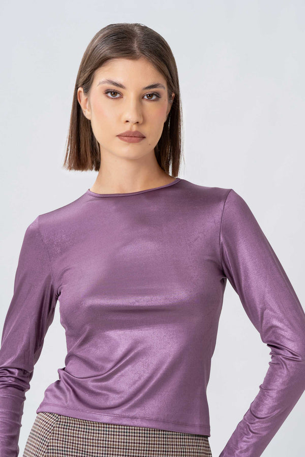 T-shirt aderente con scollo rotondo - T-SHIRT M/L WELLYX