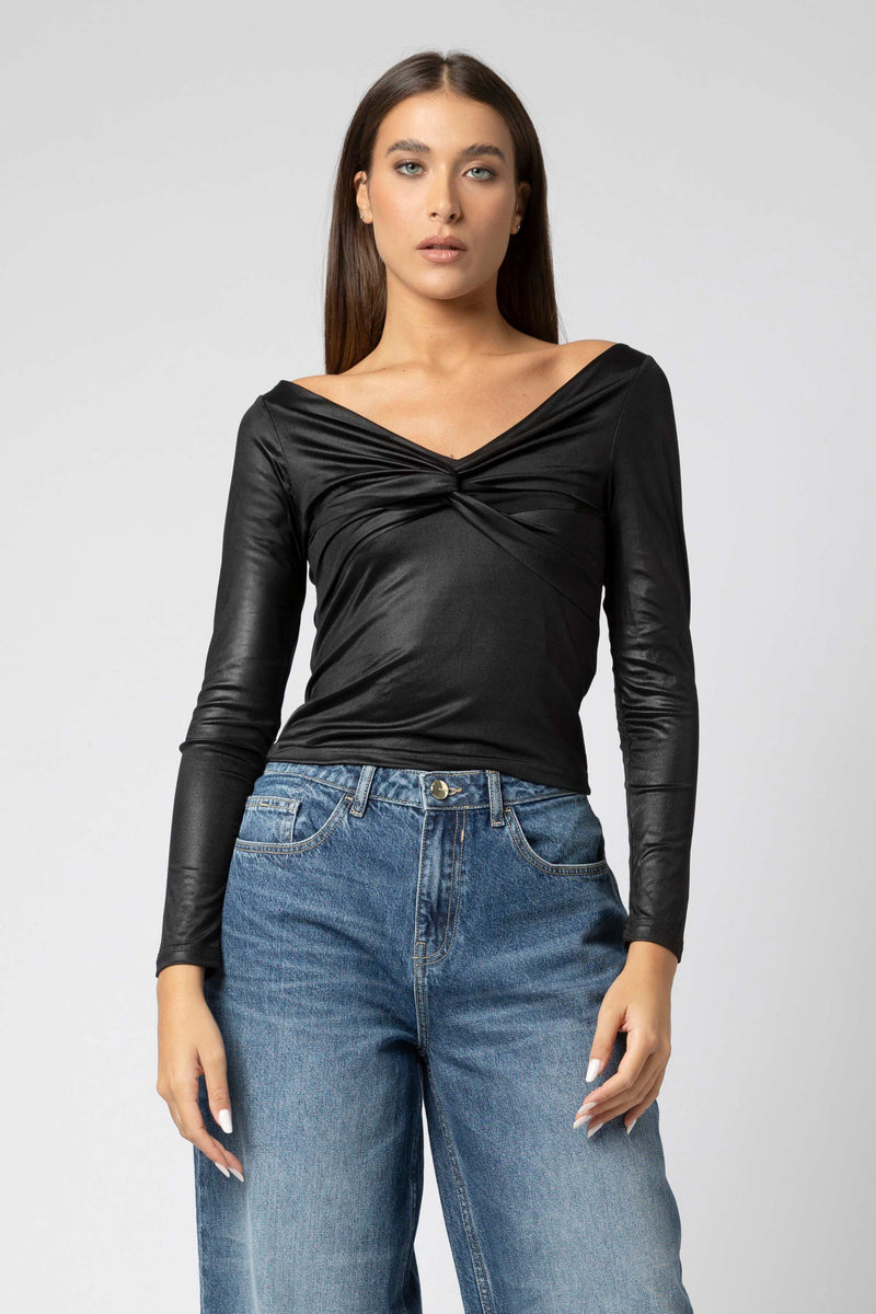 Top drapeado nudo frontal - T-shirt WELMANX