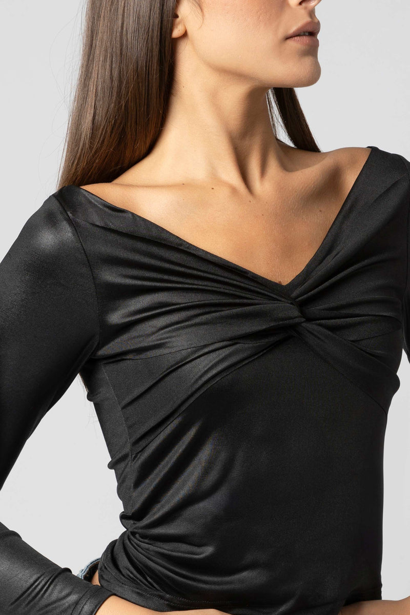 Top drapeado nudo frontal - T-shirt WELMANX
