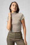 T-shirt a costine con collo alto - T-shirt IDSIX