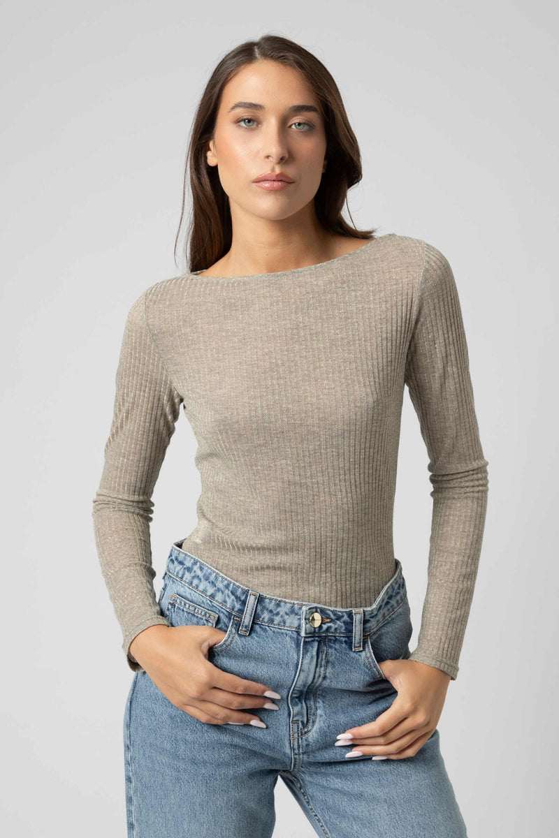 Haut côtelé au design minimal - T-shirt RICKYX