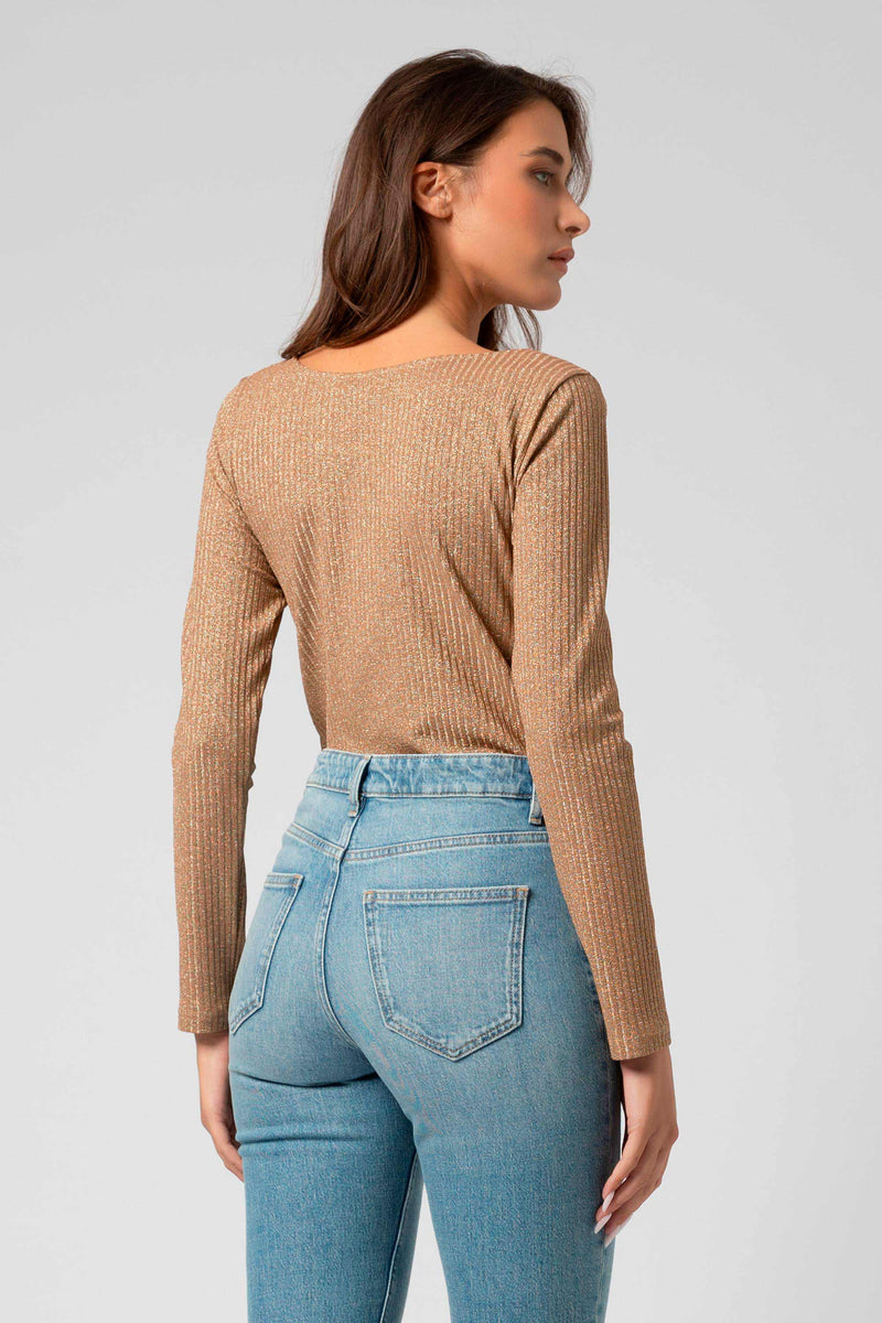 T-shirt lurex con bottoni gioiello - T-shirt UMASX