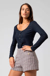 T-shirt lurex con bottoni gioiello - T-shirt UMASX