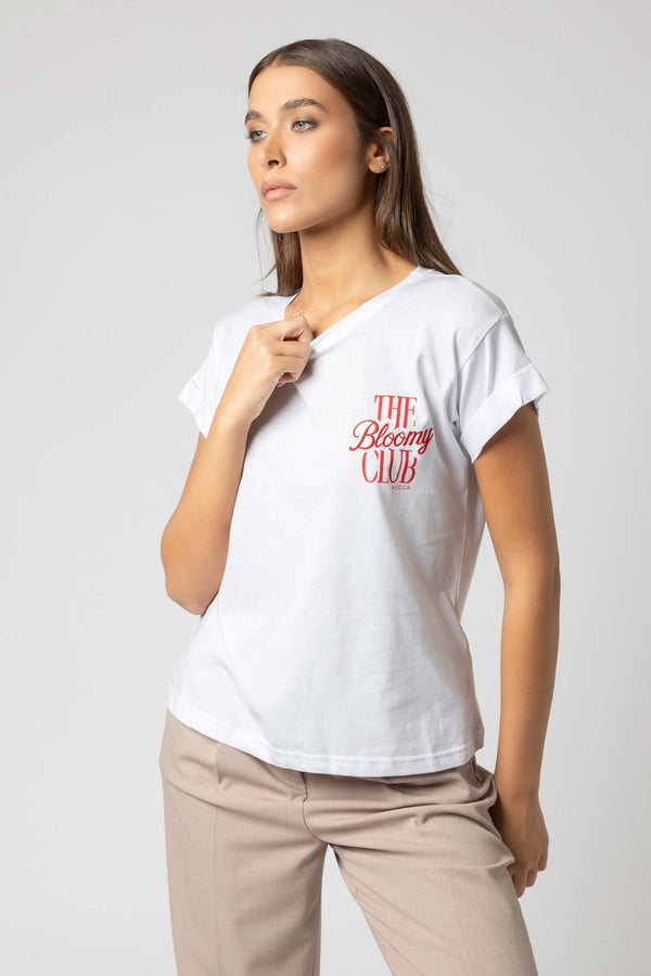 T-shirt in cotone con stampa lettering - T-Shirt M/M FEFAYX