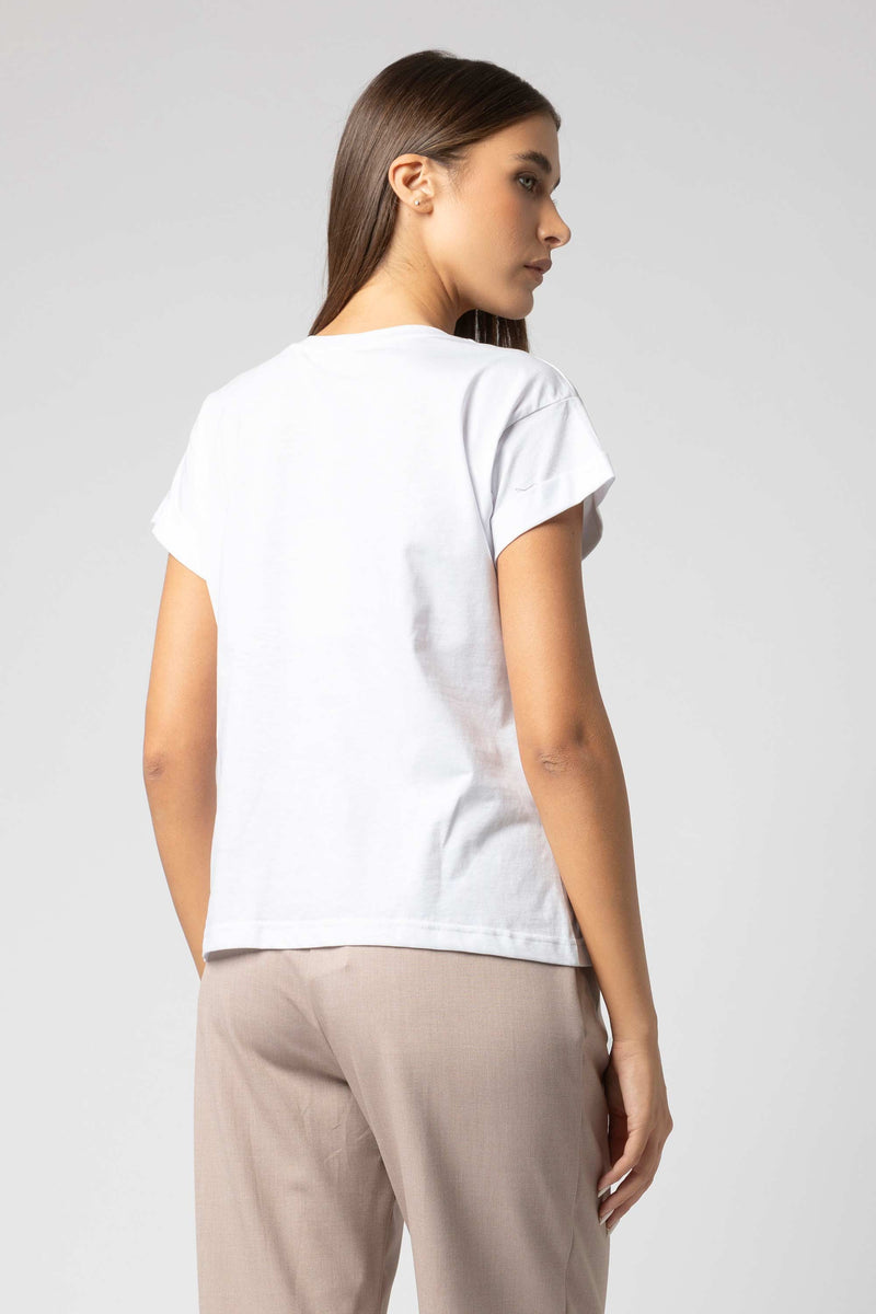 T-shirt in cotone con stampa lettering - T-Shirt M/M FEFAYX