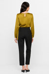 Blusa da donna in viscosa con maniche lunghe e nodo in vita - Blusa ALCINO