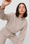 Blusa da donna a collo alto con maniche ampie e drappeggio - Blusa PIUS