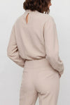 Blusa da donna a collo alto con maniche ampie e drappeggio - Blusa PIUS
