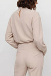 Blouse with a draped high neck and wide sleeves - PIUS Blouse