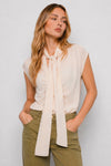Blusa in viscosa con nodo al collo e scollo a goccia - Blusa CARAUNO