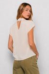 Blusa in viscosa con nodo al collo e scollo a goccia - Blusa CARAUNO