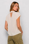Blusa in viscosa con nodo al collo e scollo a goccia - Blusa CARAUNO