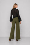 Sheer blouse with a pointed collar and flared sleeves - CARCINO blouse