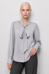 Blusa de mujer con lazo al cuello y manga larga - Blusa CLEMENT
