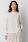 Long-sleeve blouse with a high neckline and keyhole back - EGISTO blouse