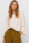 Blusa fluida asimétrica con cuello redondo y fruncido - Blusa ELIFIO
