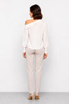 Blouse with an asymmetrical off-the-shoulder neckline - ELVEZIO blouse