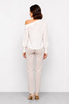 Blouse with an asymmetrical off-the-shoulder neckline - ELVEZIO blouse