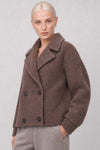 Manteau croisé pour femme en tissu bouclette texturé - Manteau EVANDRO