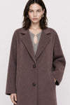 Manteau long pour femme à coupe droite et col cranté - Manteau MIMMI