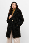 Manteau pour femme en tissu bouclé avec col à revers - Manteau KATIUSHA