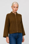 Veste en maille zippée avec col montant et poches - Manteau en maille MACEDONE