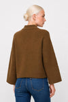 Jacket with ribbed knit, zip and patch pockets - MACEDONE Knitted Coat