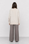 Knitted cardigan with a V-neckline and a floral pattern - EUFLAMIA Knitted Coat