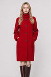Manteau femme en laine avec col montant et boutons - Manteau DHANESH