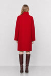 Women's tailored wool coat with a high collar and buttons - DHANESH coat