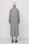 Long tailored coat in a herringbone wool blend - KONRAD coat