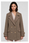 Manteau croisé à chevrons en laine mélangée - Manteau KONTE
