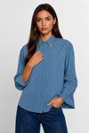 Chemise femme en lyocell et coton avec col décoré - Chemise DERECK