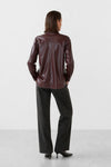 Camicia da donna in ecopelle lucida a maniche lunghe - Camicia Ecopelle EUTIMIA