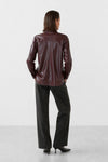 Camicia da donna in ecopelle lucida a maniche lunghe - Camicia Ecopelle EUTIMIA
