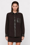 Chemise à manches longues avec détails aspect cuir - Chemise LEVINDA