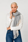 Scarf with fringes in a cotton, wool and alpaca blend - EFESTO Scarf