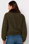 Cazadora bomber con cuello de pelo sintético y botones - Chaqueta HOSWALD