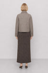 Women's wool blend jacket with a zip and flap pockets - Jacket AHSY