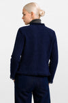 Chaqueta de mujer en buclé con flecos y botones joya - Chaqueta de punto larga/corta ROLFO