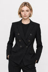 Americana cruzada con solapa de muesca y botones florales - Chaqueta PURISIMA