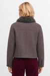 Structured cropped jacket with a faux fur collar - CONONE Jacket