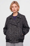 Chaqueta cruzada de espiga con lana virgen y alpaca - Chaqueta REDENTO