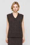 Gilet da donna in maglia a trecce con scollo a V - Gilet In Maglia CAETANA