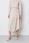 Jupe portefeuille asymétrique aspect cuir taille haute - Gonna Cuir écologique EUPHRASIE