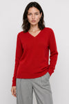 Maglia da donna in angora con scollo a V e maniche lunghe - Maglia Scollo A V GAYLEE