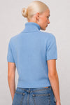 Maglia dolcevita a maniche corte in angora con applicazioni - Maglia Applicazione BARBELLA