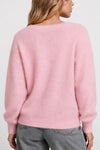 Cardigan in angora e lana con scollo a V e applicazioni - Maglia Applicazione BARRYSSA